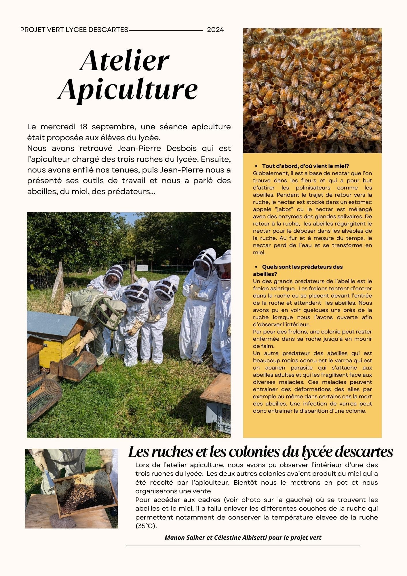 Atelier apiculture au lycée Descartes | Lycée Descartes | Antony