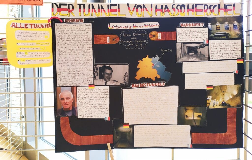KLASSENPROJEKT : 35 JAHRE MAUERFALL "GRENZMAUERN UBERWINDER" - PROJET INTERDISCIPLINAIRE : 35 ans après la chute du mur de Berlin, les murs-frontières aujourd'hui 26 10 Tunnel von HHerschel 1