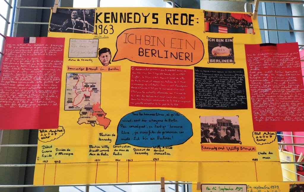 KLASSENPROJEKT : 35 JAHRE MAUERFALL "GRENZMAUERN UBERWINDER" - PROJET INTERDISCIPLINAIRE : 35 ans après la chute du mur de Berlin, les murs-frontières aujourd'hui 28 12 Kennedys Rede 1