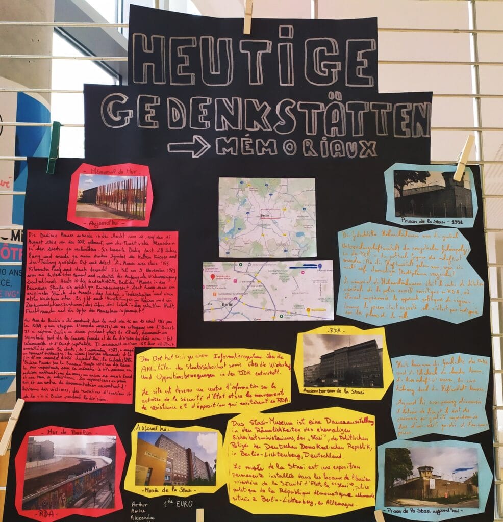 KLASSENPROJEKT : 35 JAHRE MAUERFALL "GRENZMAUERN UBERWINDER" - PROJET INTERDISCIPLINAIRE : 35 ans après la chute du mur de Berlin, les murs-frontières aujourd'hui 39 23 Heutige Gedenkstatte 1