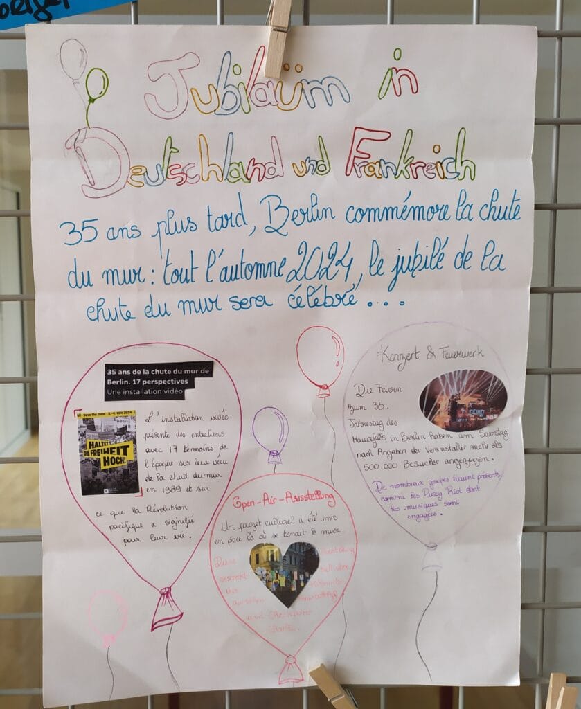 KLASSENPROJEKT : 35 JAHRE MAUERFALL "GRENZMAUERN UBERWINDER" - PROJET INTERDISCIPLINAIRE : 35 ans après la chute du mur de Berlin, les murs-frontières aujourd'hui 44 28 35 Jahre Mauerfall das Jubilaum 1 1
