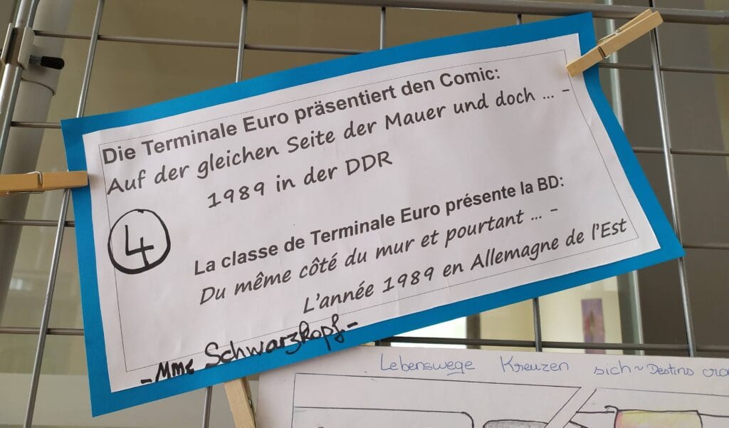 KLASSENPROJEKT : 35 JAHRE MAUERFALL "GRENZMAUERN UBERWINDER" - PROJET INTERDISCIPLINAIRE : 35 ans après la chute du mur de Berlin, les murs-frontières aujourd'hui 48 32 Tale EURO DAS JAHR 1989 IN COMICS 1