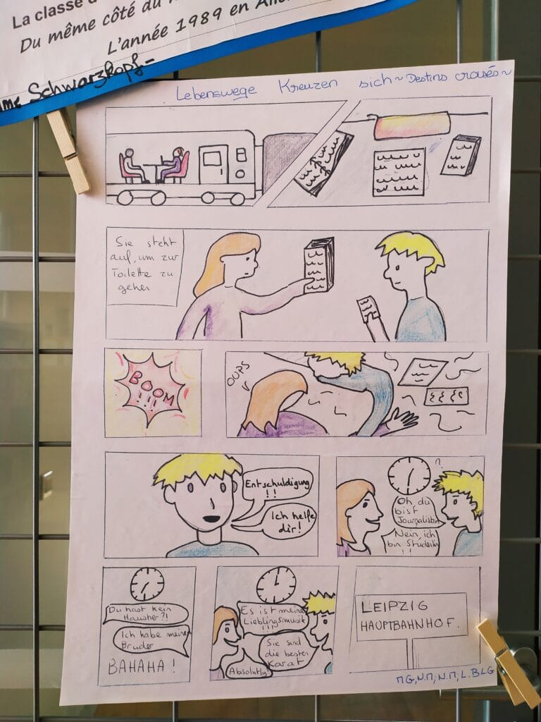 KLASSENPROJEKT : 35 JAHRE MAUERFALL "GRENZMAUERN UBERWINDER" - PROJET INTERDISCIPLINAIRE : 35 ans après la chute du mur de Berlin, les murs-frontières aujourd'hui 51 35 Comic 1 1