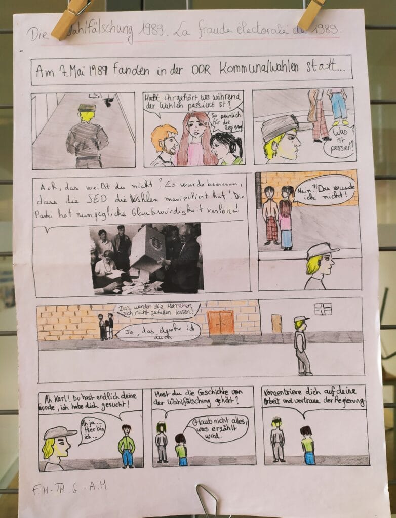 KLASSENPROJEKT : 35 JAHRE MAUERFALL "GRENZMAUERN UBERWINDER" - PROJET INTERDISCIPLINAIRE : 35 ans après la chute du mur de Berlin, les murs-frontières aujourd'hui 52 36 Comic 2 1