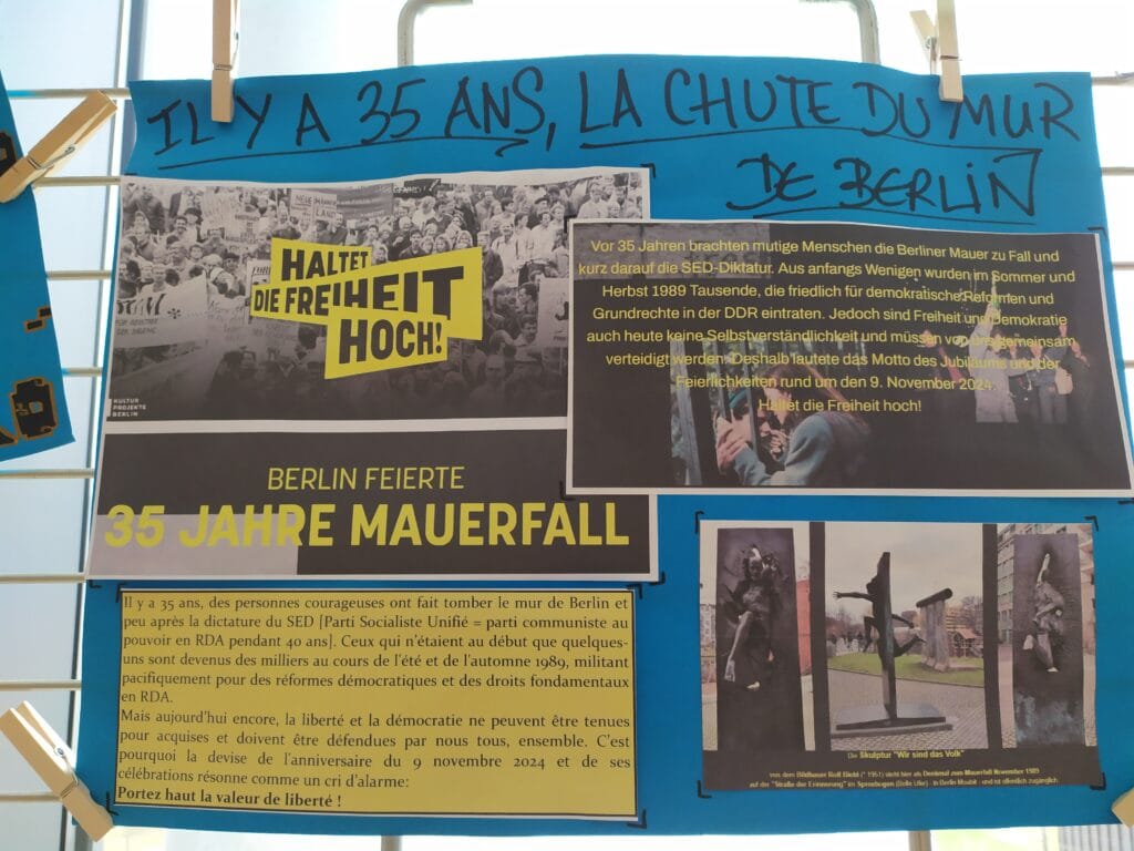 KLASSENPROJEKT : 35 JAHRE MAUERFALL "GRENZMAUERN UBERWINDER" - PROJET INTERDISCIPLINAIRE : 35 ans après la chute du mur de Berlin, les murs-frontières aujourd'hui 21 5 35 Jahre Mauerfall 1