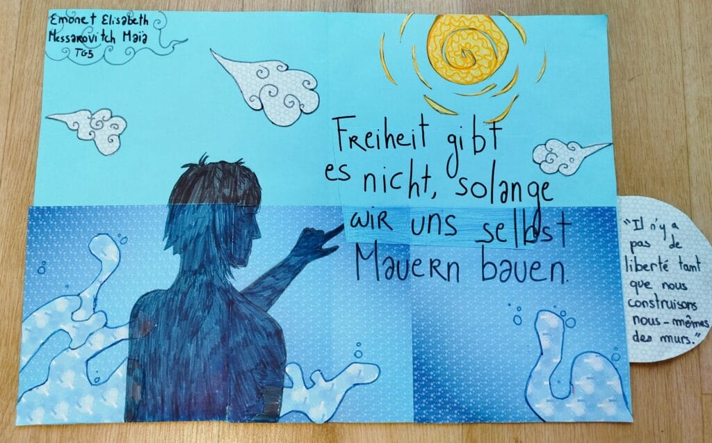 KLASSENPROJEKT : 35 JAHRE MAUERFALL "GRENZMAUERN UBERWINDER" - PROJET INTERDISCIPLINAIRE : 35 ans après la chute du mur de Berlin, les murs-frontières aujourd'hui 90 68 East side Gallery Descartes 6 1