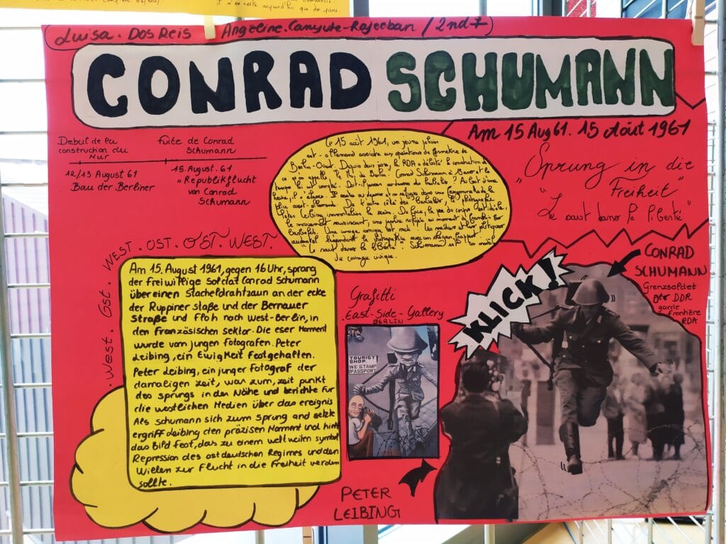 KLASSENPROJEKT : 35 JAHRE MAUERFALL "GRENZMAUERN UBERWINDER" - PROJET INTERDISCIPLINAIRE : 35 ans après la chute du mur de Berlin, les murs-frontières aujourd'hui 25 9 Conrad Schumann 1