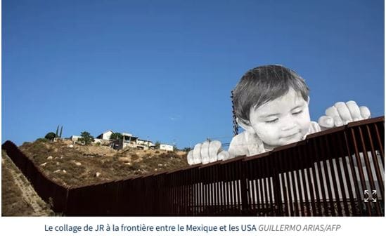 KLASSENPROJEKT : 35 JAHRE MAUERFALL "GRENZMAUERN UBERWINDER" - PROJET INTERDISCIPLINAIRE : 35 ans après la chute du mur de Berlin, les murs-frontières aujourd'hui 4 JR an der Mexiso Texas Grenze